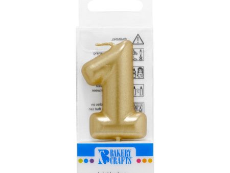 1 Mini Gold Numeral Candle Fashion