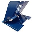 Desk Organizer Printed Metal Book Stand Holder Study Recipe Book Cookbook Portable Textbook Adjustable Fold-able Holder, Music Stand - Blue Cheap