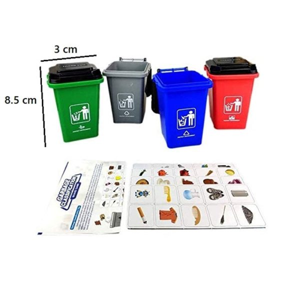 Let Sort Together Garbages 4 Bin Boxes With 100 Sorting Cards Dustbin for Smart Waste Management Reuseable Recycling Educational Toy Online now