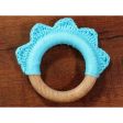 Handmade Ruffle Wooden Teether - Cyan Hot on Sale