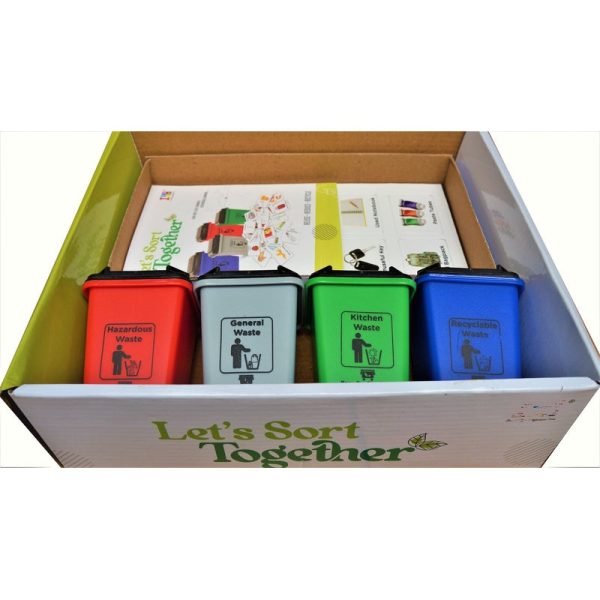 Let Sort Together Garbages 4 Bin Boxes With 100 Sorting Cards Dustbin for Smart Waste Management Reuseable Recycling Educational Toy Online now