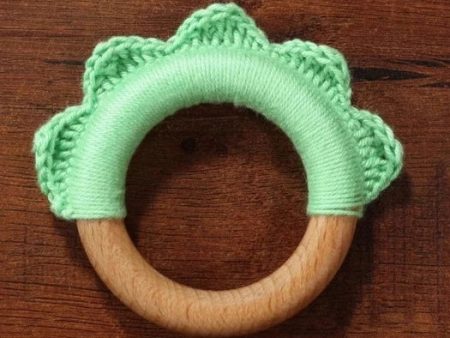 Handmade Ruffle Wooden Teether - Pistachio Cheap