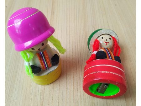 2 Pcs Doll Sharpener (Handmade Non Toxic Wooden Hand Pencil Sharpener for Kids) Online Hot Sale