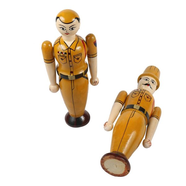 Wooden Police Couple Dolls for Kids- Set of 2 pcs Online Sale