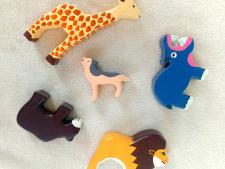 Wooden Wild Animals - 2 (Set of  5) Online Sale