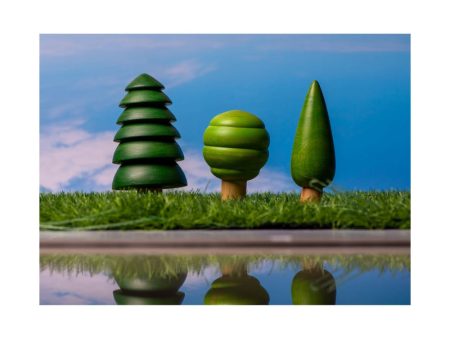 Wooden Waldorf Trees - A (Set of 3) on Sale