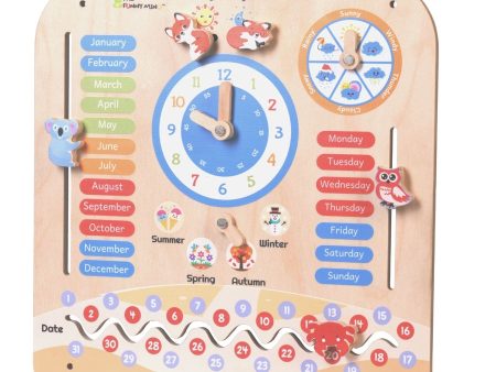 15   Wooden Activity Clock for Kids - 7 in 1 Learning Toy Online Sale