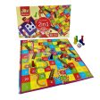 2 in 1 Non-Toxic Multicolor Snake & Ladder   Ludo Plastic for Kids on Sale