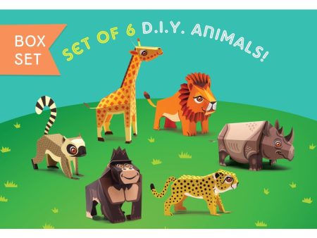 Box Set 2: Set of 6 DIY Mini Endangered Animals Paper Craft Kits Supply