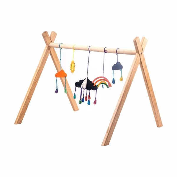 Play Gym with Rainy Theme Wooden Mobiles For Sale