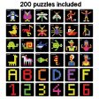 Magnetic Puzzles : Squares with 400 Colorful Magnets, 200 Puzzle Book, Magnetic Board and Display Stand Sale