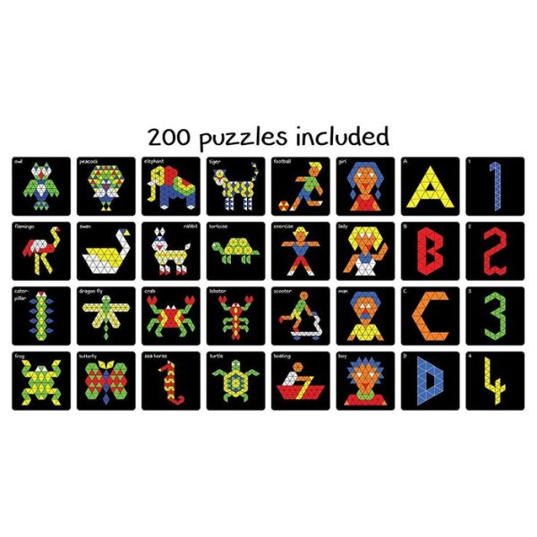 Magnetic Puzzles : Triangles with 400 Magnets, 200 puzzles, Magnetic Board and Display Stand Sale