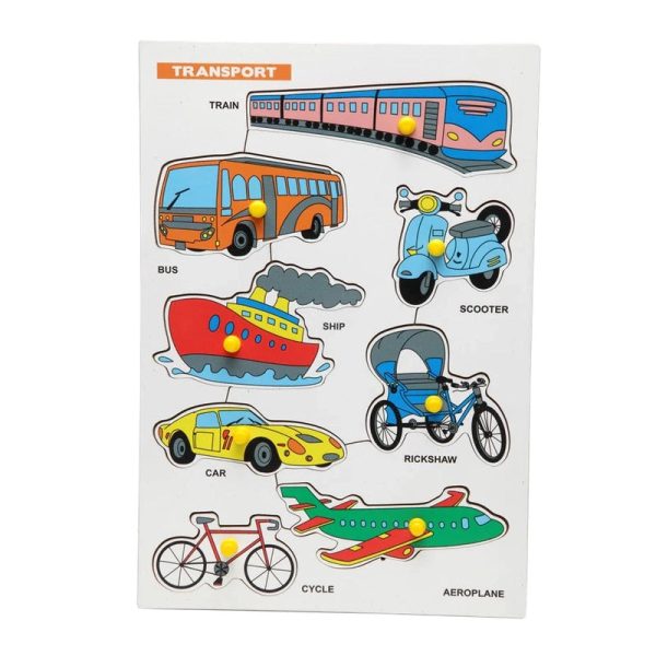 Wooden Transport Vehicles Puzzle for Kids Online