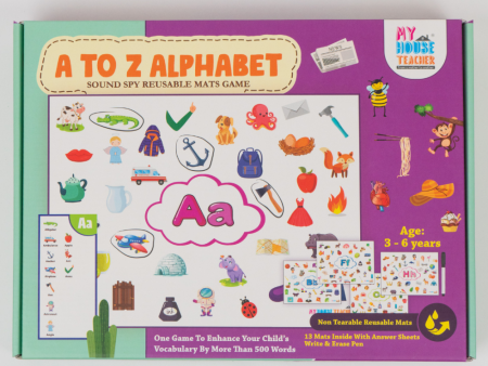 Alphabet Sounds A to Z 26 Reusable  I-spy Mats set - great for Reading, Phonics and Beginning Sounds Recognition Cheap