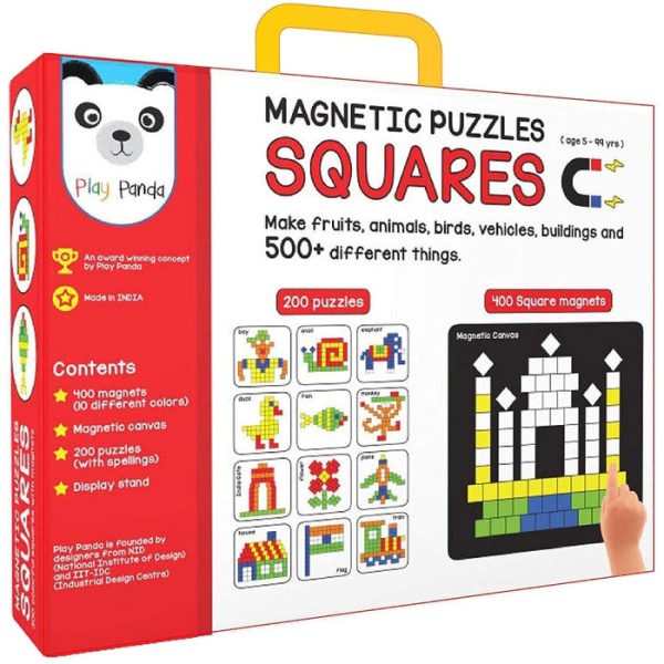 Magnetic Puzzles : Squares with 400 Colorful Magnets, 200 Puzzle Book, Magnetic Board and Display Stand Sale