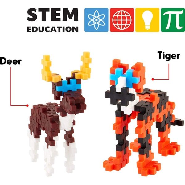 Fixi Bricks Jungle Tube 3 - Tiger and Deer - With 110 pcs, Detailed Assembly Instructions and Storage Tube - Small Parts (Age 6-99 years) Online Sale