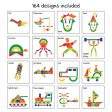 Fun Magnetic Shapes (Senior) : Type 2 with 58 Magnetic Shapes, 200 Pattern Book, Magnetic Board and Display Stand For Sale