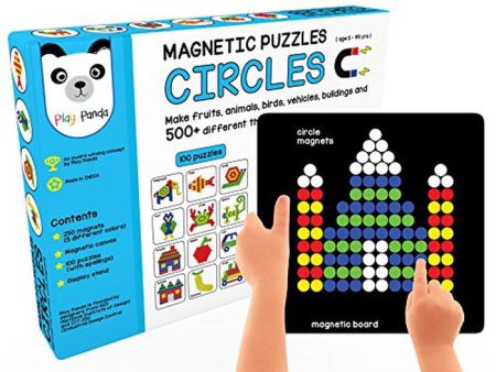 Magnetic Puzzles : Circles with 250 Colorful Magnets, 100 Puzzle Book, Magnetic Board and Display Stand Online