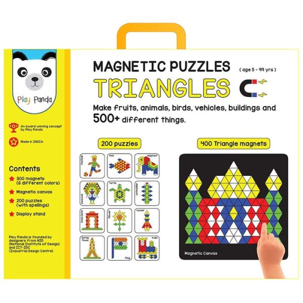 Magnetic Puzzles : Triangles with 400 Magnets, 200 puzzles, Magnetic Board and Display Stand Sale