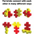 Fixi Bricks Aqua Tube 1 - Dolphin and Clown fish - With 120 pcs, Detailed Assembly Instructions and Storage Tube - Small Parts (Age 6-99 yrs) For Sale