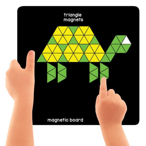 New Magnetic Puzzles : Triangles with 250 Colorful Magnets, 100 puzzle Book, Magnetic Board and Display Stand For Discount