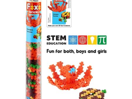 Fixi Bricks Aqua Tube 2 - Octopus and Tortoise - With 120 pcs, Detailed Assembly Instructions and Storage Tube - Small Parts (Age 6-99 yrs) Online