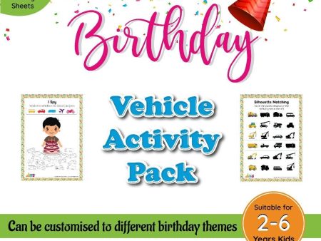 10 Packs of Birthday Theme Vehicle Activity Kit For Cheap