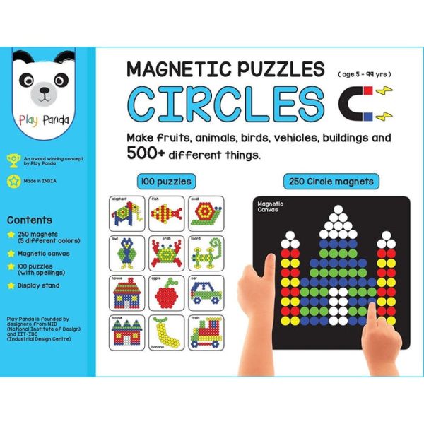 Magnetic Puzzles : Circles with 250 Colorful Magnets, 100 Puzzle Book, Magnetic Board and Display Stand Online