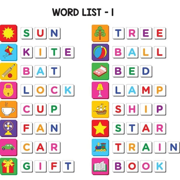 Magnetic Learn to Spell : Objects with 32 Picture Magnets, 72 Letter Magnets, Magnetic Board and Spelling Guide Supply